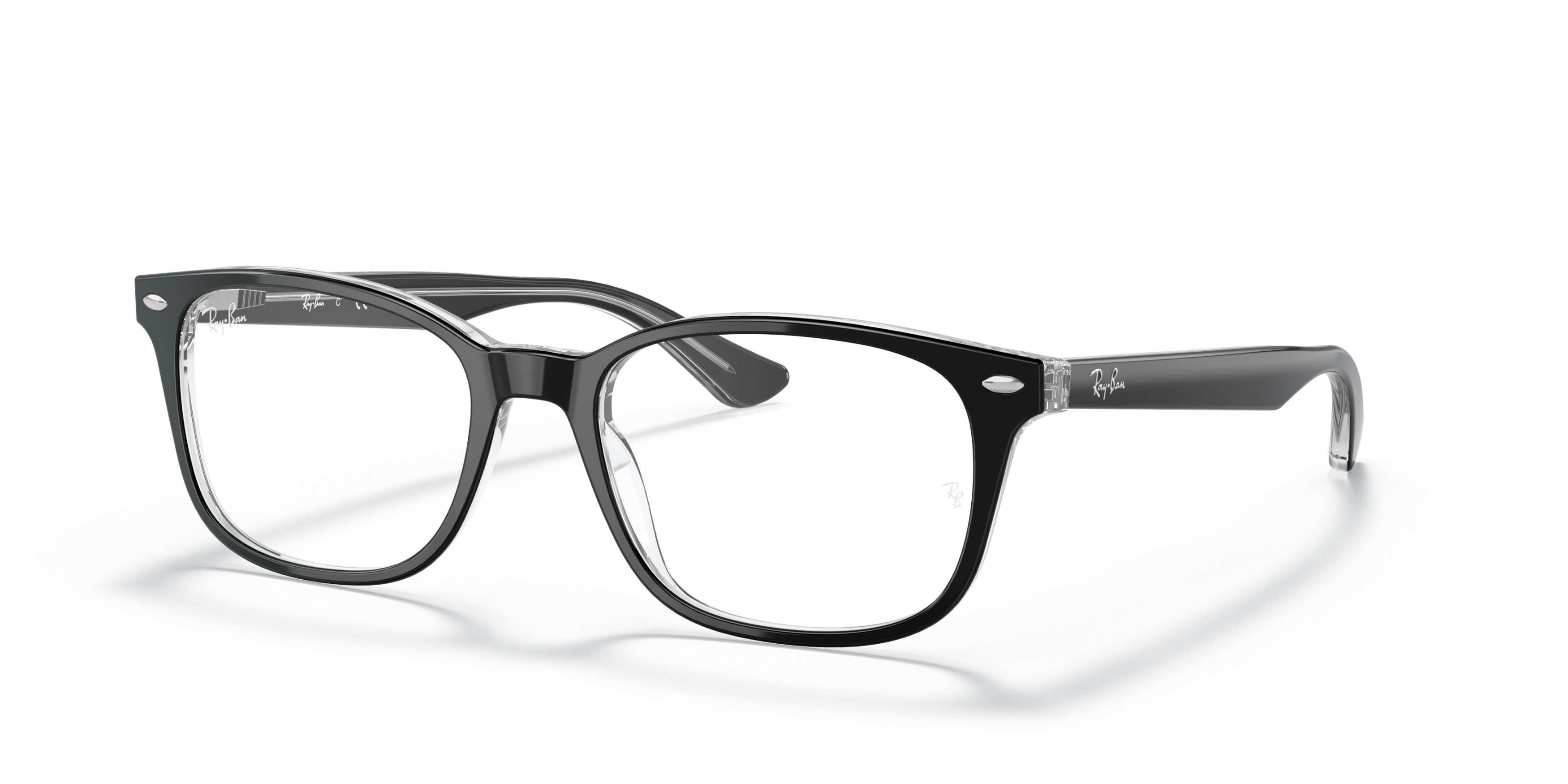 Ray Ban Ray Ban 0RX5375 2034 BLACK ON TRANSPARENT 53-18 Ray Ban Ray Ban 0RX5375 2034 BLACK ON TRANSPARENT 53-18
