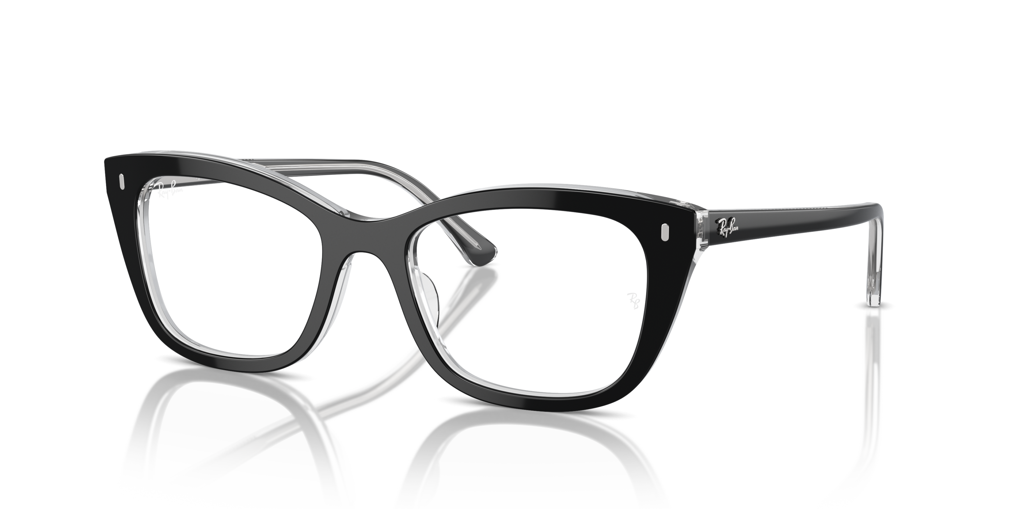 Ray Ban Ray Ban 0RX5433 2034 BLACK ON TRANSPARENT 52-19 Ray Ban Ray Ban 0RX5433 2034 BLACK ON TRANSPARENT 52-19