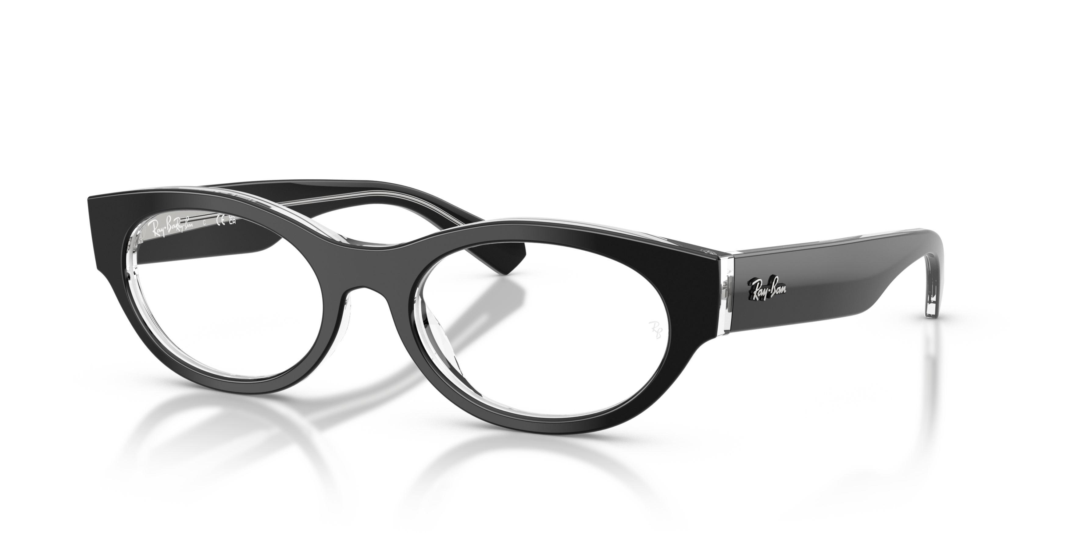 Ray Ban Ray Ban 0RX5447 2034 BLACK ON TRANSPARENT 53-19 Ray Ban Ray Ban 0RX5447 2034 BLACK ON TRANSPARENT 53-19