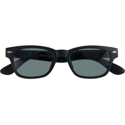 WOODY SUN-Bifocal: schwarze Kunststoff-Sonnenbrille mit Bifokalgläsern