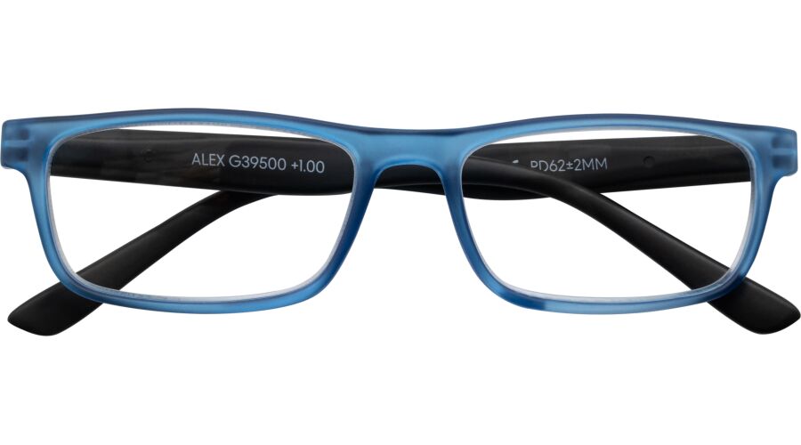 500 Blau-schwarze Lesebrille Modell ALEX mit Federtechnik