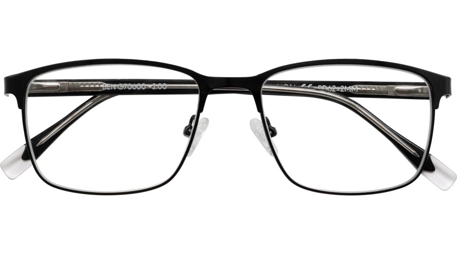500 Schwarze Lesebrille BEN mit Federscharnier und Etui