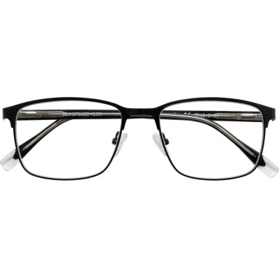 Schwarze Lesebrille BEN mit Federscharnier und Etui