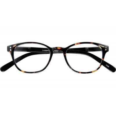 CAMBRIDGE G59800 Fertiglesebrille in havanna-schwarz mit Kunststoffrahmen und praktischem Etui
