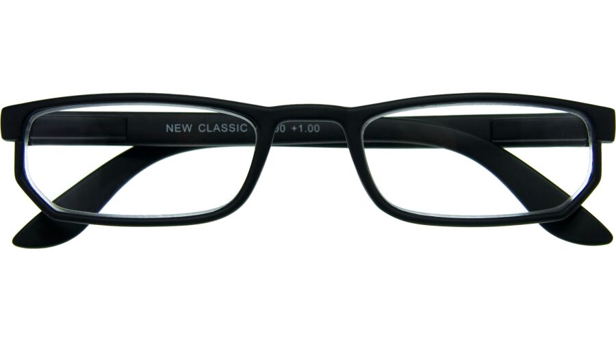 500 CLASSIC G0300 schwarze Kunststoff-Halbbrille mit +1.00 Dioptrien