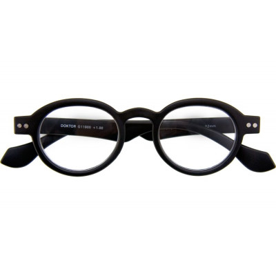Lesebrille DOKTOR G11900 in klassischem Schwarz mit Panto-Form und +1.00 Dioptrien Stärke
