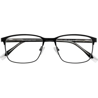 Schwarze Lesebrille BEN mit Federscharnier und Etui