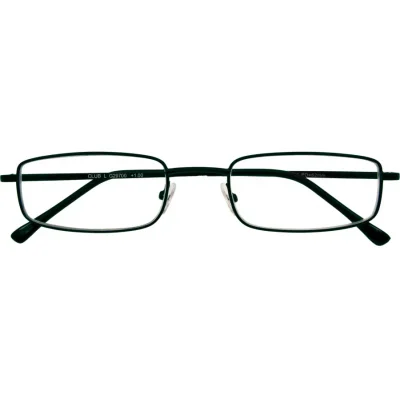CLUB L G29700 schwarze Metall-Halbbrille mit Federtechnik und +1.00 Dioptrien