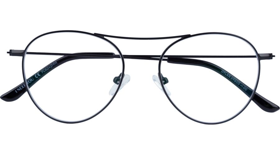 500 Metall-Lesebrille DYLAN G69800 in Schwarz mit +1.00 Dioptrien