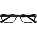 Schwarze Kunststoff-Lesebrille FEELING G15500 mit Federscharnier
