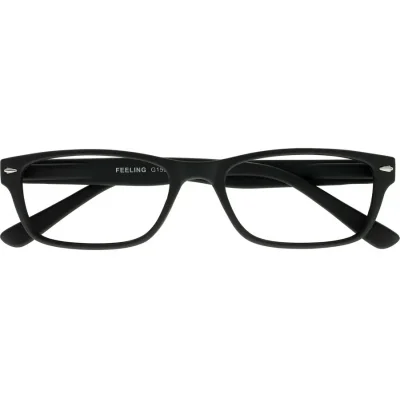 Schwarze Kunststoff-Lesebrille FEELING G15500 mit Federscharnier