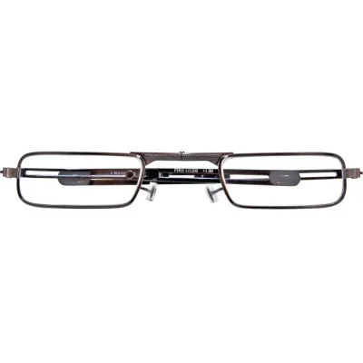 Goldfarbene Faltlesebrille FIRE G5100 mit praktischem Feuerzeugetui und +1