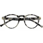 Schwarze Lesebrille FRANKIE G70800 aus recyceltem Kunststoff mit Federscharnier und +1