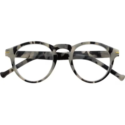 Schwarze Lesebrille FRANKIE G70800 aus recyceltem Kunststoff mit Federscharnier und +1