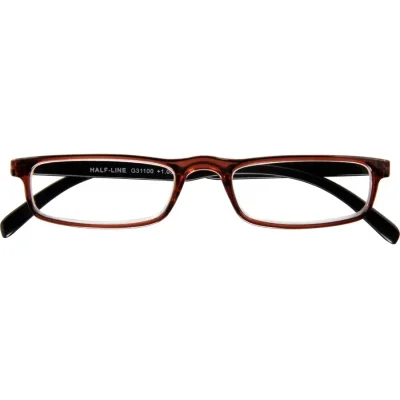 Schwarze Kunststoff-Lesebrille HALF-LINE G31000 mit Federtechnik und +1