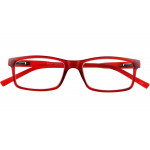 Anthrazitfarbene Metall-Lesebrille EDDY G35000 mit flexiblem Federscharnier und +1.00 Dioptrien inklusive Schutzetui. rot