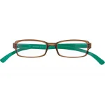 Braun-türkisfarbene Kunststoff-Lesebrille HANG OVER G45600 mit Federtechnik und +1