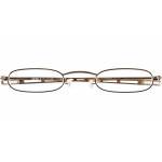 Edle goldfarbene Halbbrille Modell 9 MM NOBLE mit ultraflachem Etui für stilvolles Lesen mit +1.00 Dioptrien Stärke. gold