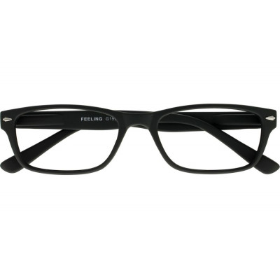 Schwarze Kunststoff-Lesebrille FEELING G15500 mit Federscharnier
