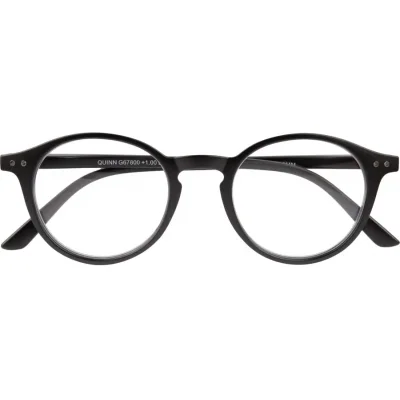 QUINN Kunststoff-Fertiglesebrille in Schwarz mit Federtechnik