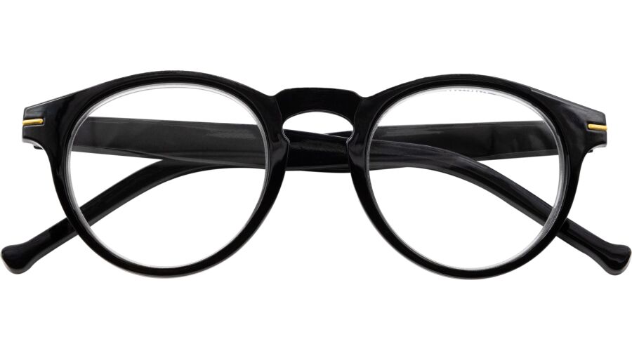 500 Schwarze Lesebrille FRANKIE G70800 aus recyceltem Kunststoff mit Federscharnier und +1