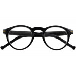Schwarze Lesebrille FRANKIE G70800 aus recyceltem Kunststoff mit Federscharnier und +1