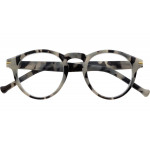 Schwarze Lesebrille FRANKIE G70800 aus recyceltem Kunststoff mit Federscharnier und +1