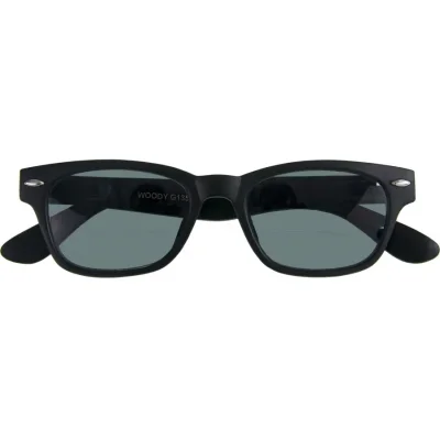 WOODY SUN-Bifocal: schwarze Kunststoff-Sonnenbrille mit Bifokalgläsern