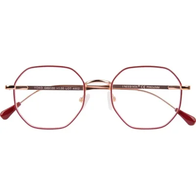 YOKO: elegante goldfarbene Metall-Fertiglesebrille mit Federtechnik und passendem Etui