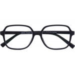Schwarze Lesebrille GRETA G70400 aus recyceltem Kunststoff mit Federscharnier und +1