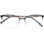 MIA Fertiglesebrille in schwarz-gold mit Federtechnik und Etui