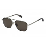 All Saints ALS7007 Unisexbrille in Silber und Schwarz mit Pilot Form