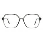 Colibris Eyewear Damenbrille Caro in Grau mit eckigem Rahmen, Vorderansicht auf weißem Hintergrund.
