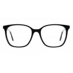 Colibris Eyewear Damenbrille Cleo mit schwarzem, rechteckigem Vollrandgestell, frontal fotografiert.
