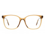 Colibris Eyewear Damenbrille Cleo in transparentem Braun, eckige Fassung, Frontalansicht.