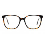 Colibris Eyewear Damenbrille Cleo mit eckigem Gestell in Havanna-Muster, frontalansicht.