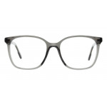 Colibris Eyewear Damenbrille Cleo mit rechteckigem, transparent-grauem Rahmen, frontal abgebildet.
