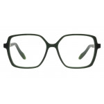 Colibris Eyewear Damenbrille Dana mit eckigem, grünem Rahmen in moderner Formansicht von vorne.