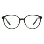 Colibris Eyewear Damenbrille Daria mit runden, dunkelgrünen Fassungen, frontalansicht.