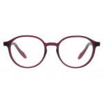 Rote Damenbrille Colibris Eyewear Modell Doro, runde Fassung, Vorderansicht.