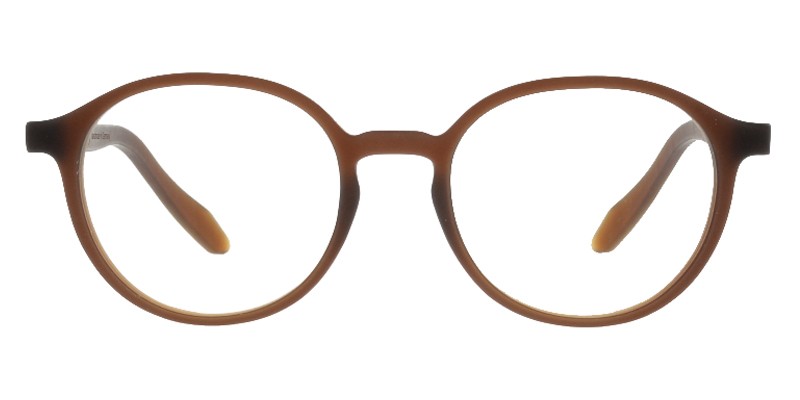 Doro-9 Dunkelbraun Colibris Eyewear Damenbrille Doro in braun, rundes Gestell aus Kunststoff, Vorderansicht.