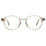 Colibris Eyewear Damenbrille Emil P. in runder, transparenter Fassung, Frontalansicht auf weißem Hintergrund