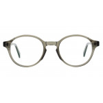 Colibris Eyewear Damenbrille Emil P., runde Fassung in transparentem Grau, frontal abgebildet.