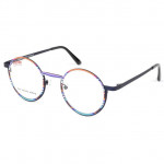 EYEFUNC 1123-90 Damenbrille mit hexagonaler Vollrandfassung in Blau/Mehrfarbig