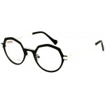 EYEFUNC 1173-10 Damenbrille mit hexagonaler Vollrandfassung in Schwarz/Weiß