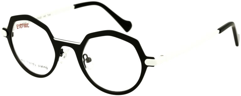 Eyefunc 1173-10 47-22 145 EYEFUNC 1173-10 Damenbrille mit hexagonaler Vollrandfassung in Schwarz/Weiß