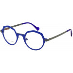 EYEFUNC 1173-90 Damenbrille mit hexagonaler Vollrandfassung in Blau/Grau