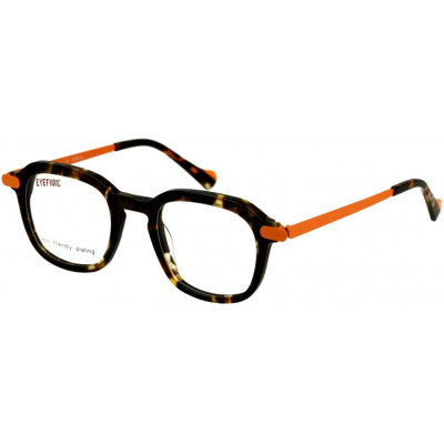 EYEFUNC 1174-45 Unisexbrille mit rechteckiger Vollrandfassung in Havanna-Braun/Orange