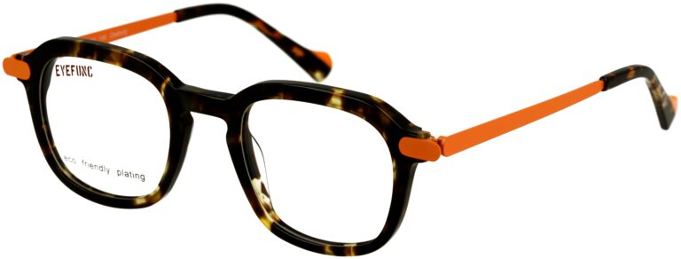 Eyefunc 1174-45 47-21 145 EYEFUNC 1174-45 Unisexbrille mit rechteckiger Vollrandfassung in Havanna-Braun/Orange