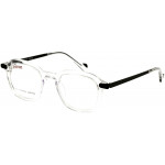 EYEFUNC 1174-69 Unisexbrille mit rechteckiger Vollrandfassung in Transparent/Schwarz